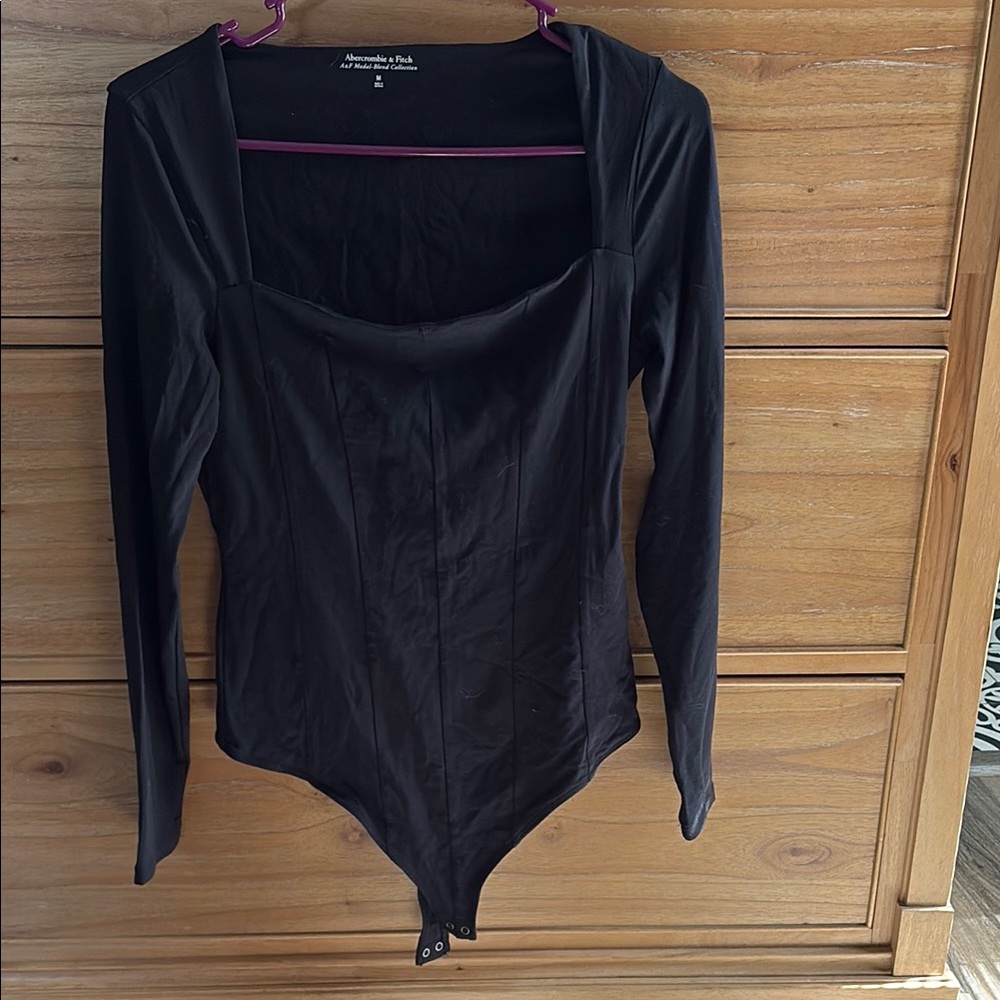 Abercrombie & Fitch Black Long Sleeve Bodysuit